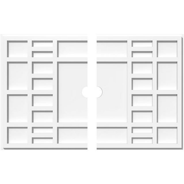 Ekena Millwork CMP30X20BX2-02000 2 in. ID x 10.5 in. Rectangle Beaux Architectural Grade PVC Contemporary Ceiling Medallion - 2 Piece