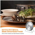 thumbnail image 4 of 8pcs Stainless Steel Plates with Triangle Stand 6.7 Inch Dinner Plate, Silver Tone, 4 of 6