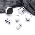 thumbnail image 3 of A Pair of Steel Hexa Nut Push-Fit Single Flared Ear Gauge Plug, 3 of 4