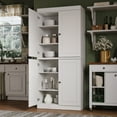 thumbnail image 4 of Palace Imports 100% Solid Wood Kitchen Pantry Storage Cabinet with Doors and Adjustable Shelves, White, 4 of 6