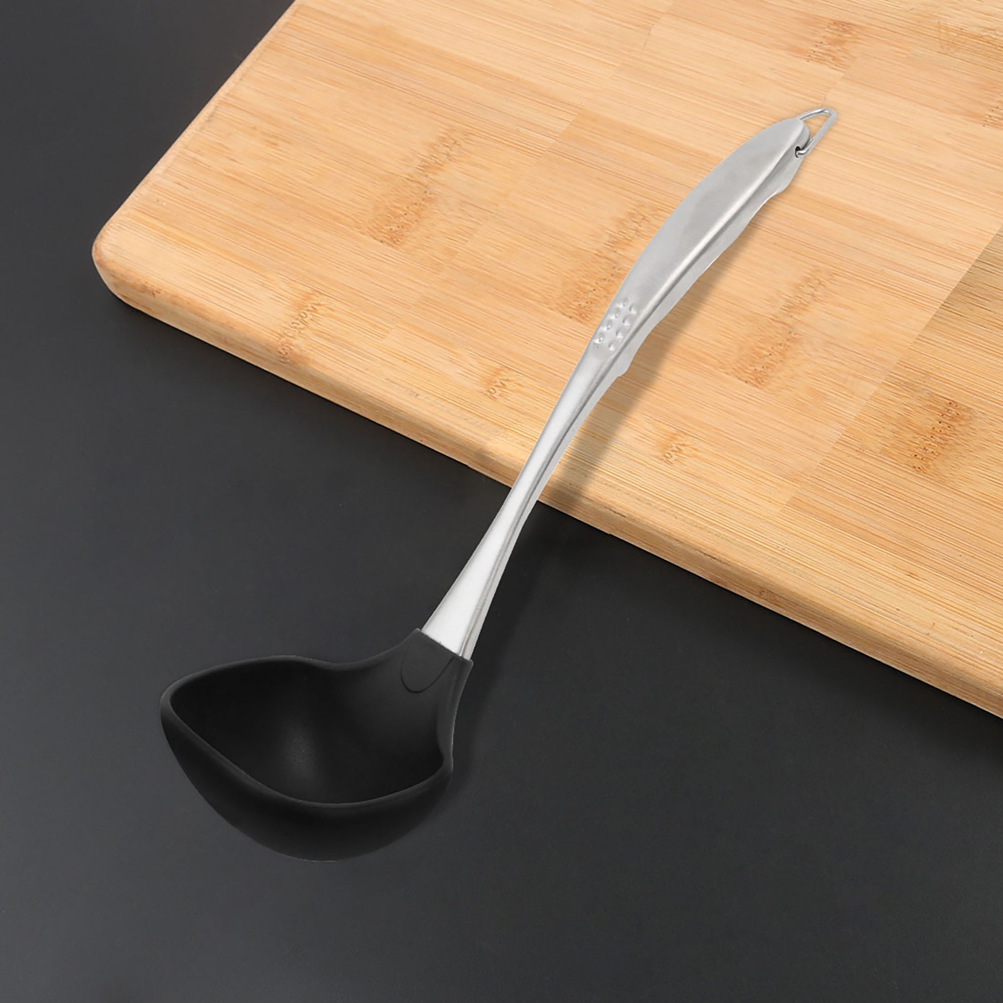12.6" Silicone Soup Ladle Comfortable Stainless Steel Hand Kitchen