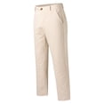 thumbnail image 4 of Kureaily Male Casual Business Solid Slim Pants Zipper Fly Pocket Cropped Pencil Pant Trousers, 4 of 6