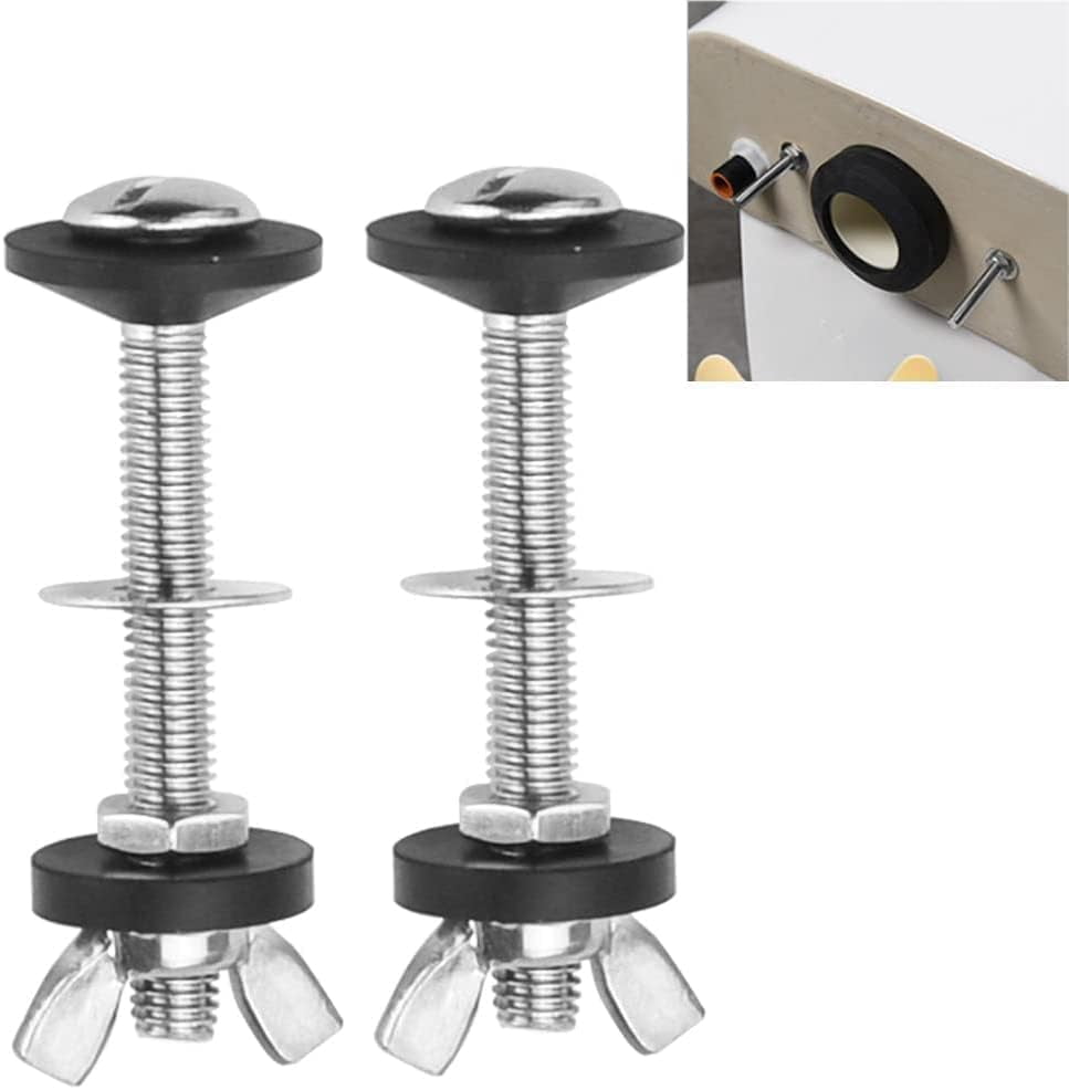 Lot 2 Vis Fixation Réservoir Toilette Avec Joint Caoutchouc - Installation Facile