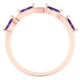thumbnail image 5 of 0.4 ctw Wedding Band for Women - 18K Rose Gold Natural Amethyst Stackable Eternity Ring, 5 of 6