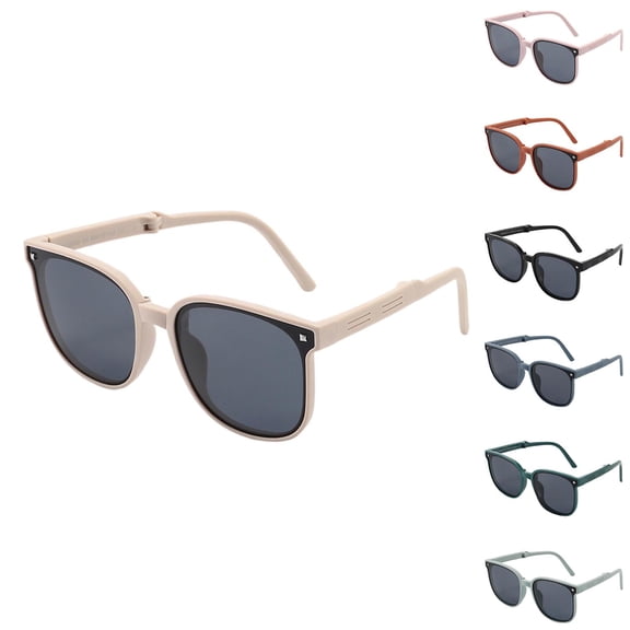 Frnrwgo Kids Foldable Polarized Sunglasses Soft Silicone UV Protection Lightweight Travel Glasses Ages 4-10