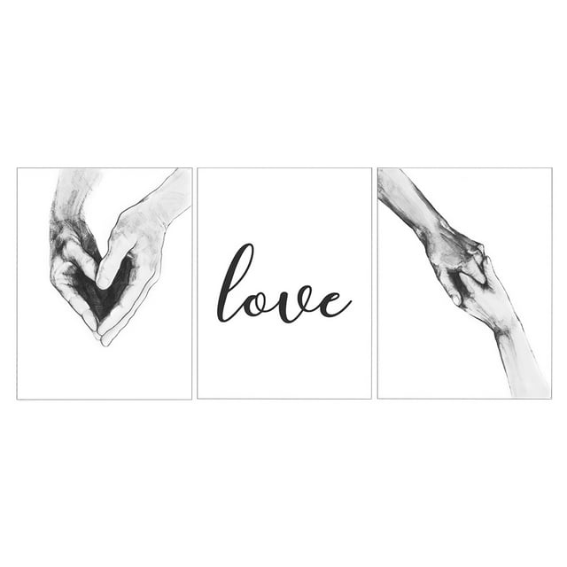 3Pcs 30x40cm Nordic Style Hand Letter Wall Art Canvas Painting Core Living Room Study Decor