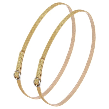 1 Pair Replacement Ankle Strap for Heels Detachable High Heels Shoe Straps Adjustable PU Leather Shoe Bands, Gold