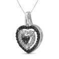 thumbnail image 5 of JewelersClub 3-Piece Black & White Diamond Sterling Silver Earrings Set, Sterling Silver Necklace, Sterling Silver Rings – Heart Shaped Jewelry – Jewelry Sets for Women – Birthday Gifts by, 5 of 10