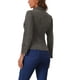thumbnail image 3 of Chaqueta de mezclilla de manga larga con solapa y botones para mujer INSPIRE CHIC con bolsillos S Gris oscuro, 3 of 6