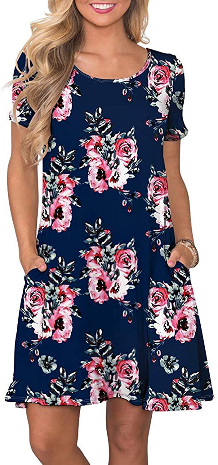 Shirt Dresses Short Sleeve Swing Dress 