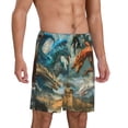thumbnail image 2 of Kdxio Red Blue Dragon Battle Epic Print Mens Sleep Shorts Bottoms Soft Comfy Pajama Wear Pants with Drawstring Pockets, 2 of 5