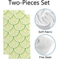 thumbnail image 2 of Soft Hand Towels 2 Packs Bath Towels Lemon Pattern Absorbent Washcloths Multipurpose for Bathroom Gym Hotel Spa, 2 of 6