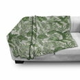 thumbnail image 3 of Hawaiian Colors Soft Flannel Fleece Blanket, Demonstration of Different Island Plantation Monstera Banana Leaves, Cozy Plush for Indoor and Outdoor Use, 50" x 70", Green and Coconut, by Ambesonne, 3 of 6