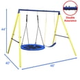 thumbnail image 3 of 1 Steel Indoor/Outdoor Metal Swing with Seat Belt, Suitable for Backyard, 3 of 6