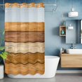 thumbnail image 6 of No Hook Farmhouse Yellow Brown Shower Curtain with Snap in Liner Set, Vintage Wooden Striped Waterproof Fabric Bathroom Curtains with See Through Top Window, Hotel Style Stall 54 x 78 Inch, 6 of 9