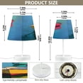 thumbnail image 2 of Table Lamps 3 Color 10 Way Dimmable LED Nightstand Lamp for Bedroom, Living Room, Home Office Colorful Row Boats Small, 2 of 7