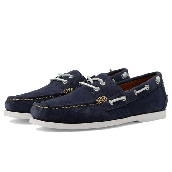 POLO RALPH LAUREN Men's Merton Suede Boat Shoes, Hunter Navy, Blue, 8 Medium US