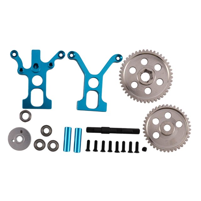 Kit de transmisión con reductor de engranajes metálicos para HSP 94102 94122 1/10 RC Azul