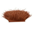 thumbnail image 4 of 1 Yard Dyed Ostrich Feather Fringe Trim Decoration DIY Hat Millinery Ribbon Embellishment Red coffee, 4 of 8
