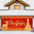 thumbnail image 4 of Christmas Garage Door Decorations, Red Gold Xmas Glitter Christmas Tree Deer Snowflake Garage Door Cover Banner, Happy New Year Holiday Family Supplies Backdrops Party Decor Banner Cover, 16X7FT, 4 of 5