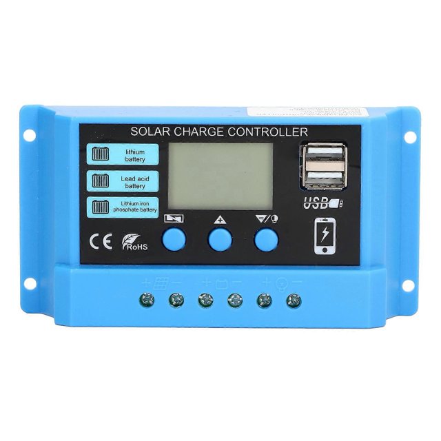 Solar Charge Controller Photovoltaic Dual USB Output PWM Control Accessory for Charging30A
