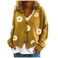 thumbnail image 1 of 2025 Cardigan pour Femmes Chandail Cardigan Classique à Imprimé Léopard Col Ras du Cou Col à Boutons Kimono Femmes Tricot devant Ouvert, 1 of 4