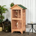 thumbnail image 2 of PawHut Bird Aviary with Removable Tray Wooden Bird Cage, Orange, 2 of 10