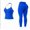 Electric Blue, variant on Women's Seamless 2-Piece Workout Set - Strappy Built-In Pad Top, High-Waisted Gym Leggings, Stretch Fabric Summer Activewear for Yoga, Gym, 2 Piece Sets