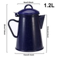 thumbnail image 2 of 2X 1.2L Enamel Coffee Pot Hand Tea Water Kettle Teapot  Decor Starry  Blue Teapot Cafe Tools, 2 of 8