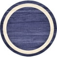 thumbnail image 1 of Unique Loom Tapis Rond Contemporain de Transition de la Collection Del Mar, 6', Bleu Marine/ivoire, 1 of 2