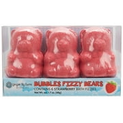 Ginger Lily Farms Bubbles Fizzy Bears Bath Bombs, Strawberry, 6 Ct, 1.7 Oz ea