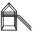 thumbnail image 2 of Twin Over Twin House Bunk Bed with Slide - Black Metal Frame, 2 of 8