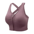 thumbnail image 3 of Lilgiuy Women's No Steel Ring Cross Back Adjustment Yoga Running Bra，Purple，8 Winter Fashion 2022, 3 of 4