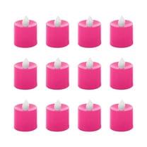 12pcs Flameless LED Tea Lights Candles, Pink Electric Fake Tealight Candles for Votive, Halloween, Christmas, Home Decor, Wedding, Table Decor