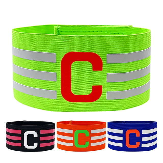 Brazalete de capitán de fútbol, brazalete reutilizable, equipo de fútbol, banda de capitán, brazalete deportivo portátil, 4 Uds.