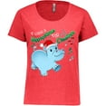 thumbnail image 3 of Inktastic I Want a Hippopotamus for Christmas Hippo in Santa Hat Women's Plus Size T-Shirt, 3 of 5