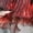 Red, variant on YM YOUMU Gradient Organza Mesh Pleated Fabric Ruffled Edge Sheer Frill Holographic Tulle for Wedding Dress Costume Sewing
