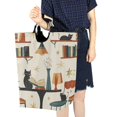 thumbnail image 4 of Yayeee Freestanding Laundry Hamper with Handle Collapsible Large Storage Basket for Clothes, Cats Reading Pattern, 4 of 7