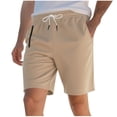 thumbnail image 3 of lcziwo Man Cargo Shorts Multi Pockets Solid Color Relaxed Fit Summer Drawstring Chino Shorts Camping Fishing Work Shorts Khaki L, 3 of 10