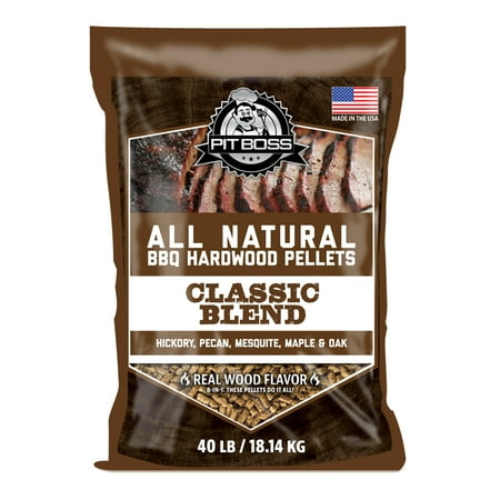 Pit Boss 100% All-Natural Hardwood Classic Blend BBQ Grilling Pellets, 40 Pound Bag