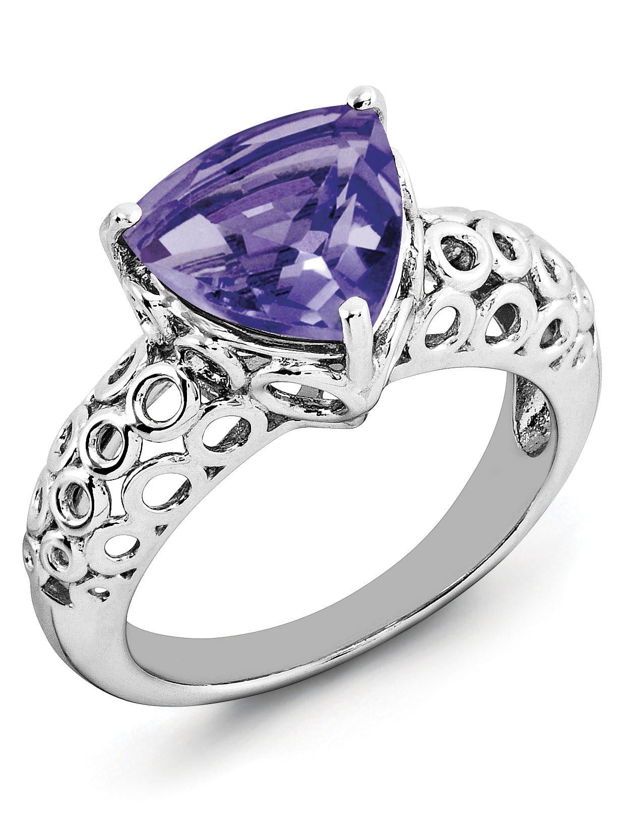 925 Sterling Silver Amethyst Solitaire Ring Jewelry Gift For Women Size 9 Ct 9.8 