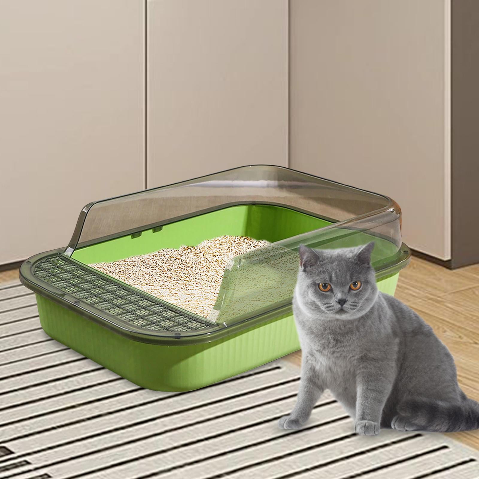 Cat for Indoor Cats Kitten Potty Toilet Large Cat Litter Basin Detachable Cat Sand Box Open Top Pet Litter Tray Kitty Litter Pan Clear and Green Walmart