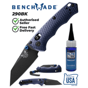 Benchmade 290BK Full Immunity Black Crater Blue Handle 2.49'' Pocket Knife with Blue Lube Lubricant