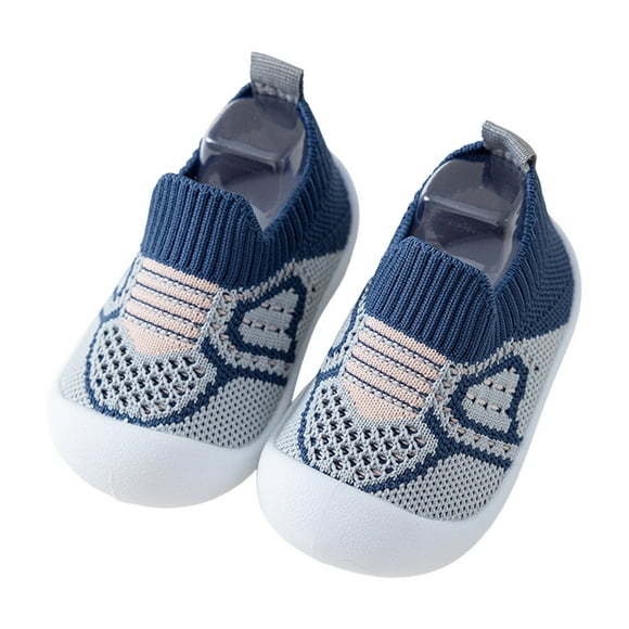 Baby Boy Girl Cotton Walking Shoes Non-Slip Slipper Soft Sole Sneakers Boys Girls Walking Socks Shoes for Newborn 12-18 Months