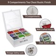 thumbnail image 6 of QILICHZ Tea Box Tea Organizer for Tea Bag Wooden Tea Bag Holder Tea Caddy Chest 9 Compartments White, 6 of 7