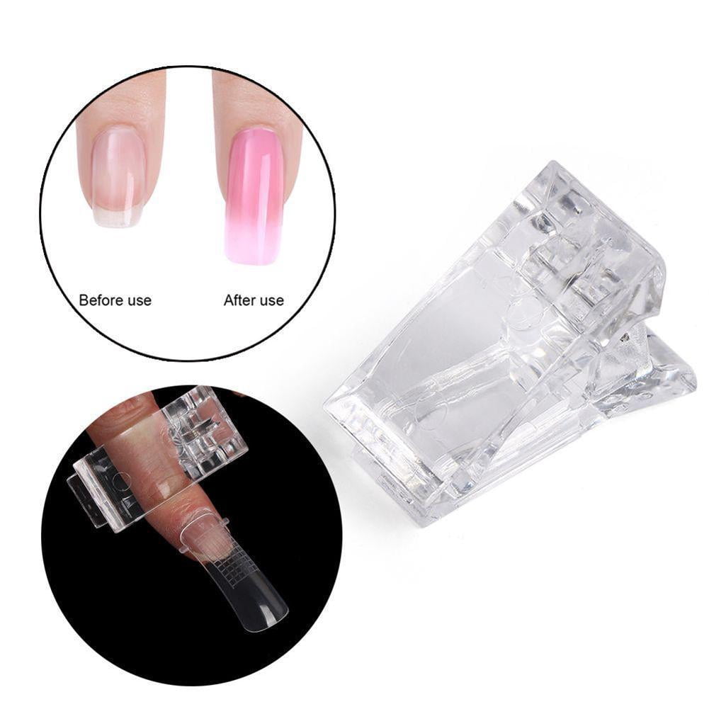 100pcs Jelly Fake Nails For Nail Art Tips DIY Clear Full Cover Acrylic UV Gel Fake Nail Tips For Decoration Fake Nails False