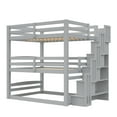 thumbnail image 6 of Euroco Full Size Triple Bunk Bed with Storage Staircase, Gray, 6 of 12