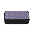 thumbnail image 2 of TEQUAN Large Capacity Pencil Case, Violet Floral Lavender Pattern Pencil Pouch 2 Compartments Pencil Bag (Black), 2 of 7