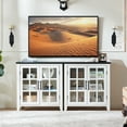 thumbnail image 5 of Joaxswe Sideboard Buffet Bar Cabinet Farmhouse 2 Glass Doors Coffee Wine White 32 Inch, 5 of 9