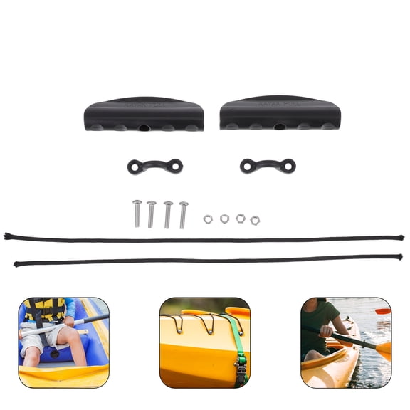 MOKKHNB Kayak Accessories, Black High Impact Plastic, Front Or Back Mount, Easy Transport, 14Pcs